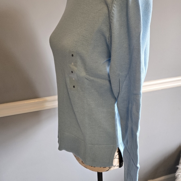 Light Blue Women's Crewneck Sweater - Picture 3 of 5